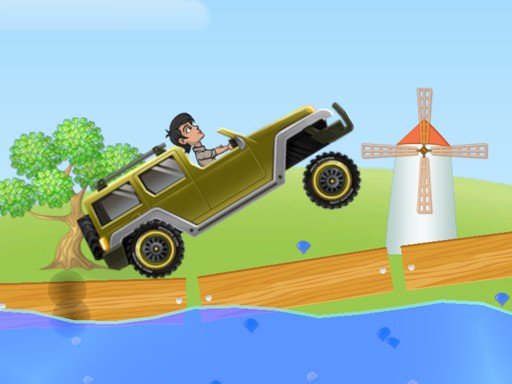 Veículo enfrentando uma colina em Crazy Hill Climbing