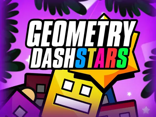 Cubo saltando por obstáculos no jogo Geometry Dash Stars