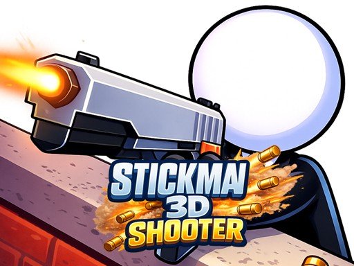 Soldado stickman armado enfrentando inimigos em um cenário 3D